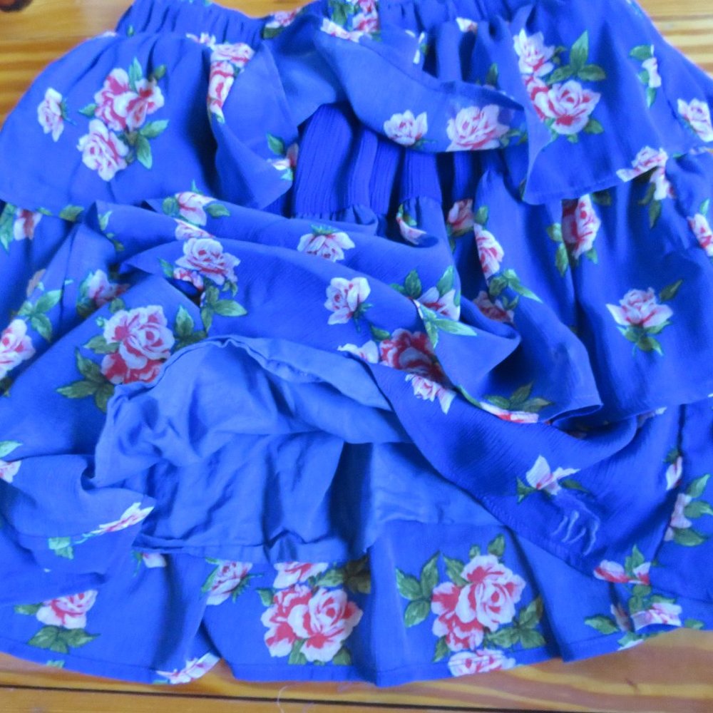 Hollister Ruffle Blue Flower Skirt XS - Picture 3 of 10